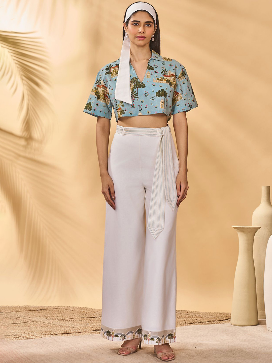 Masaba Women Ivory Pirouette Picnic Trousers