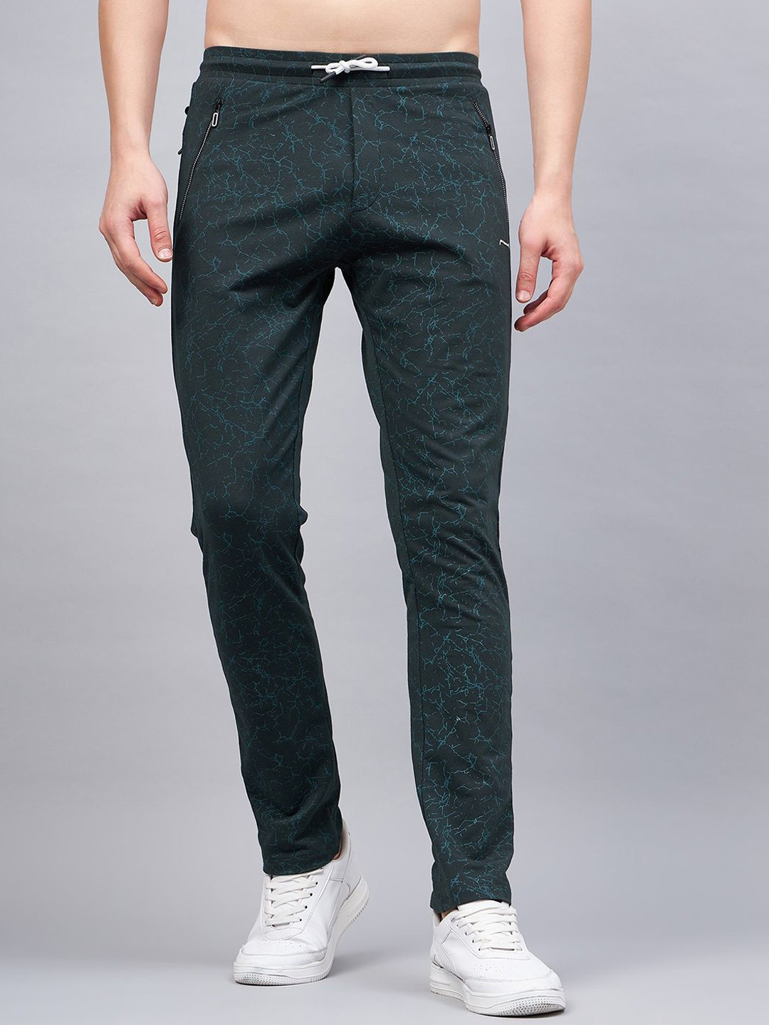 MOUNTAIN COLOURS Men Abstract Printed Low-Rise Trousers
