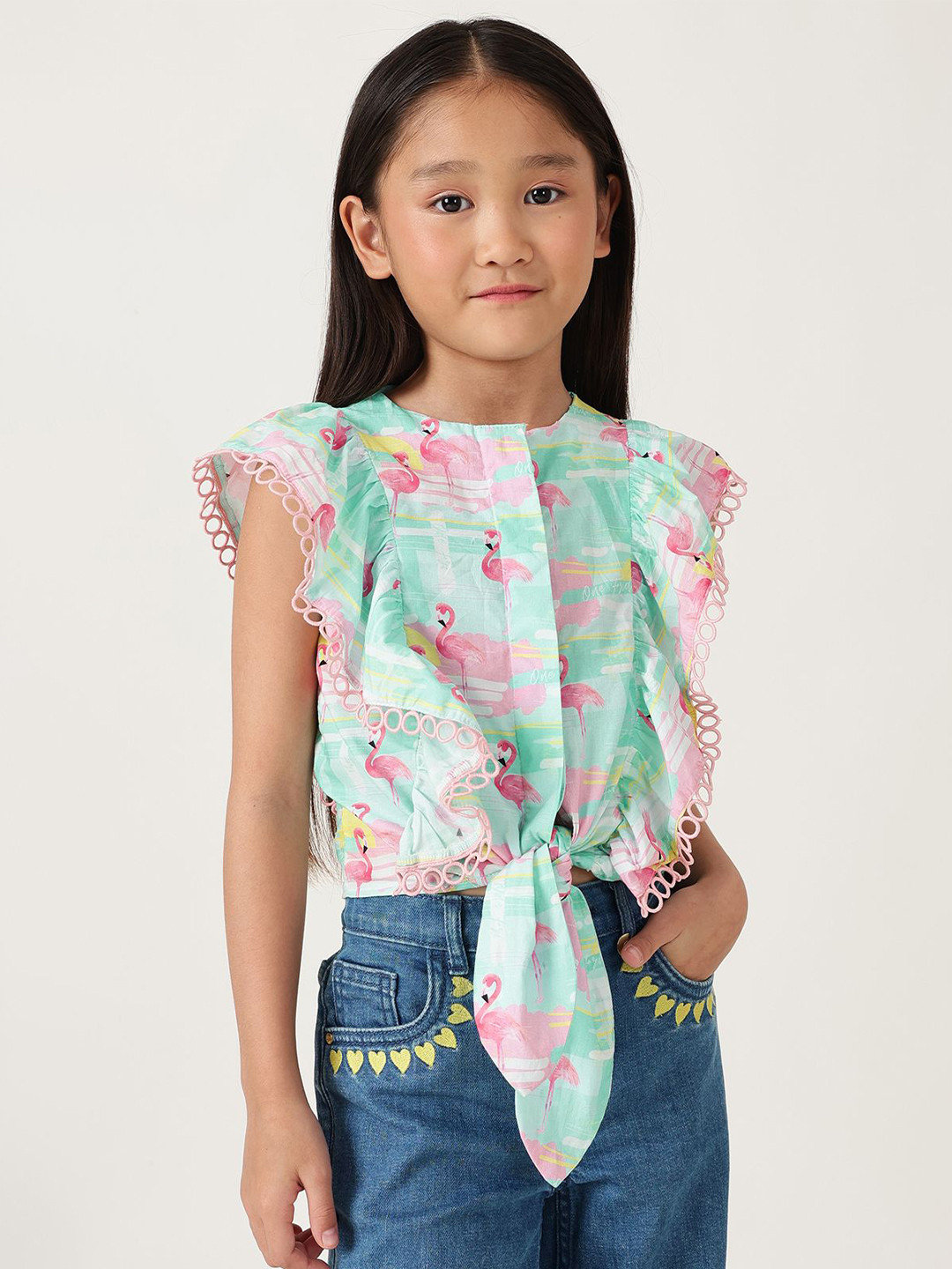 One Friday Girls Multi Animal Printed Top