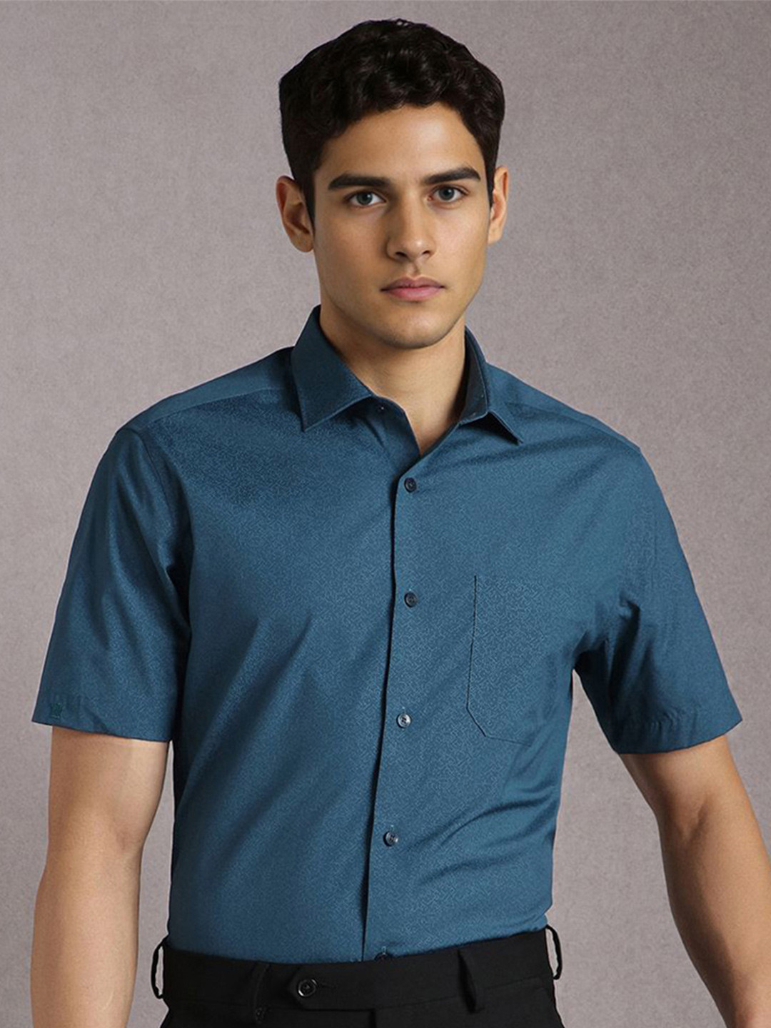 Louis Philippe Men Self Design Formal Shirt