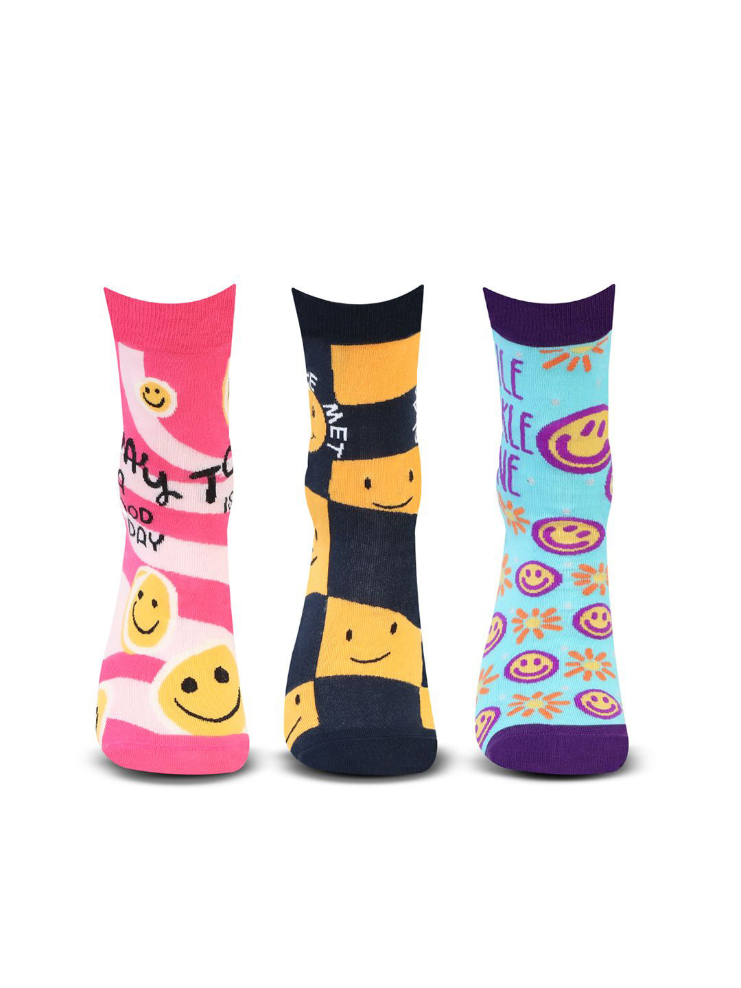 Bonjour Women Self Love Patterned Calf Length Socks