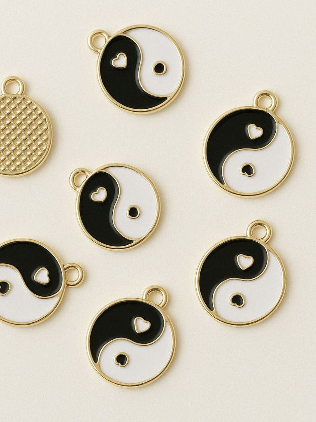 House of Pehr Gold Plated Yin Yang Circular Studs Earrings
