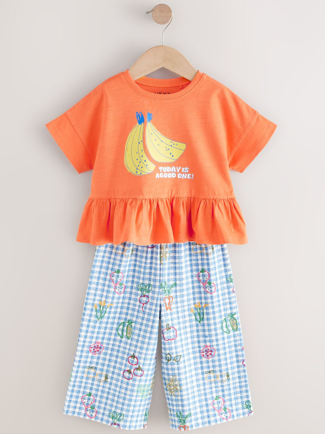 NEXT Kids Girls Printed Pure Cotton Clothing Set