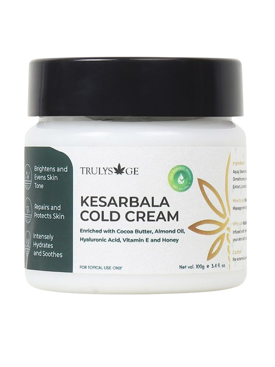 Trulysage Saffron Almond Oil & Honey Cold Cream -100gm