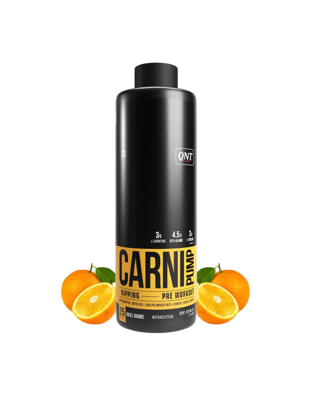 QNT Carnipump Liquid Pre Workout - 500 ml - Navel Orange Flavor