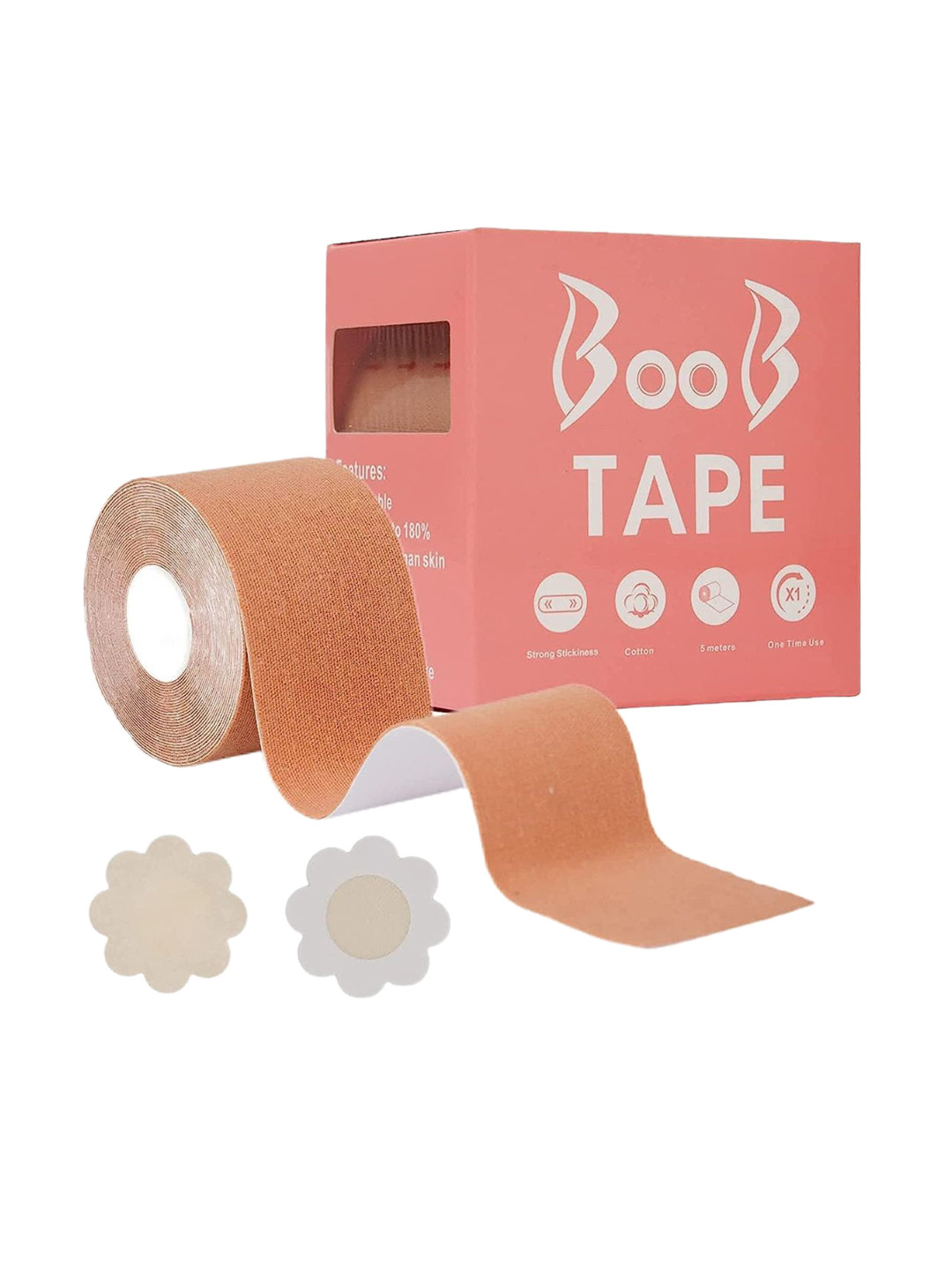 CareDone Set Of 5 Sweat Proof Boob Lift Tapes With Nipple Pasties