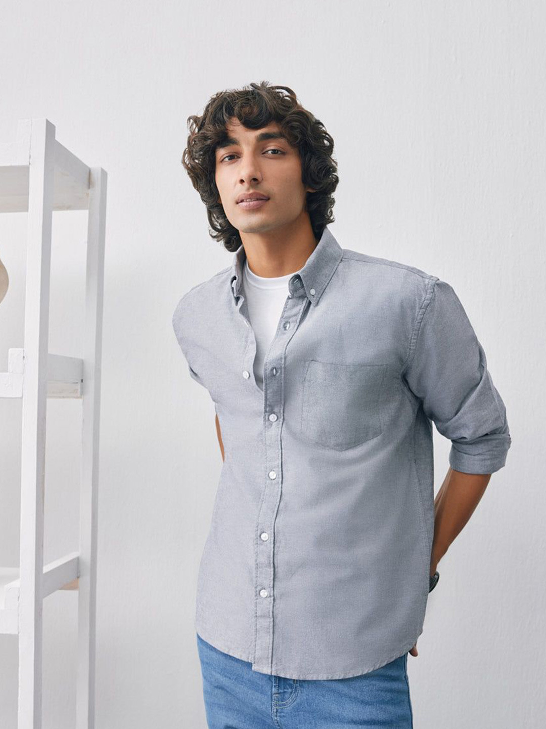 UNSTD Men Premium Oxford full Sleeves Cotton Casual Shirts