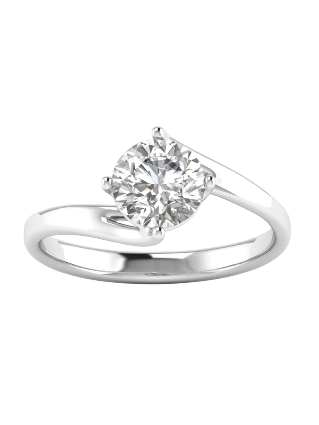 AJRETAIL 14KT 1 Carat Lab Grown F Color VVS2 Clarity Diamond Ring - 2.04g