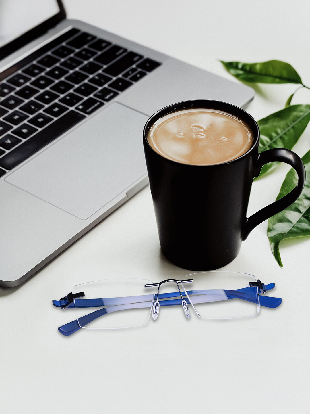 REDEX Unisex Rimless Rectangle Oval Frames