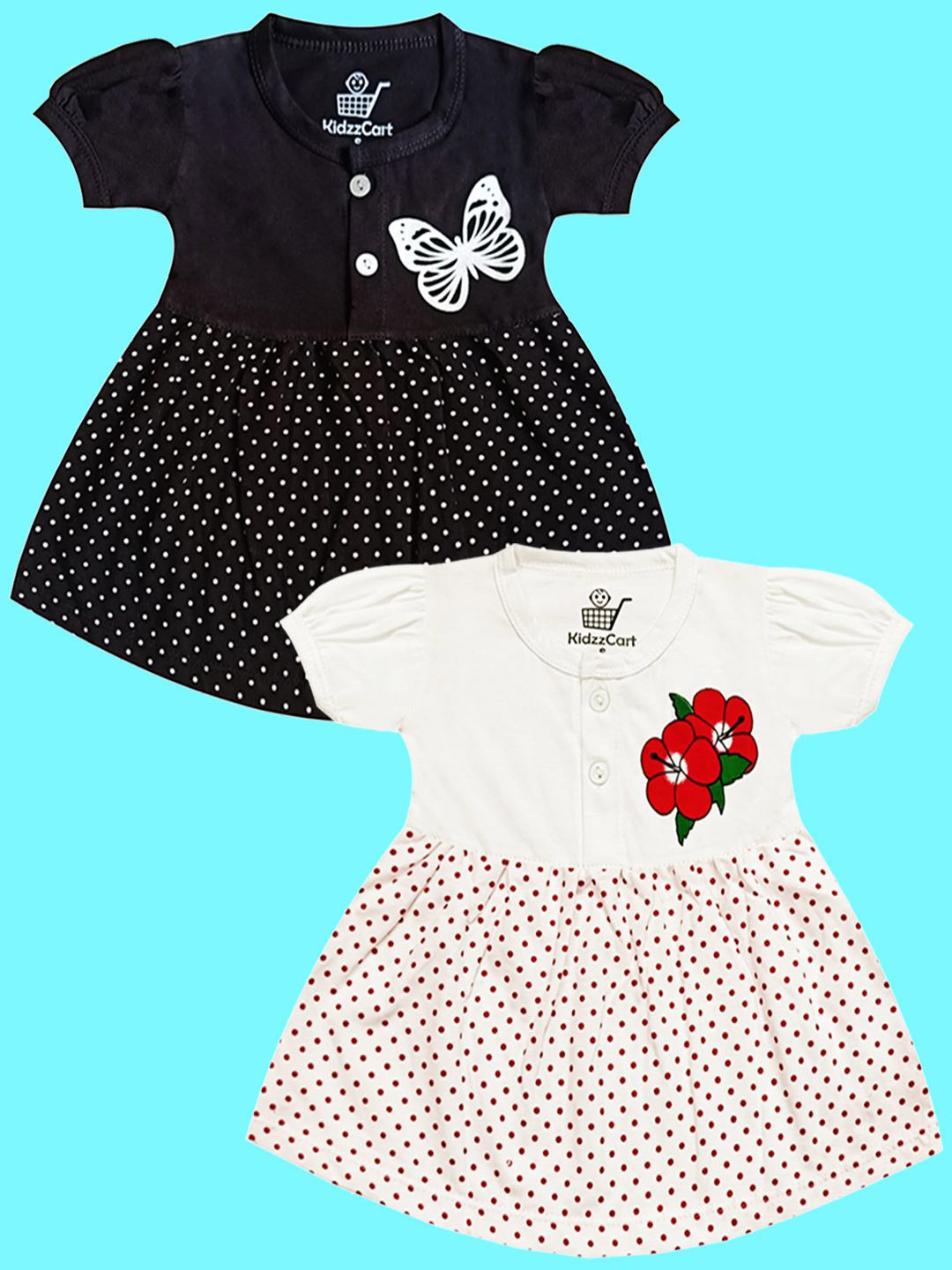 KidzzCart Women Pack Of 2 Polka Dot Print Fit & Flare Dress