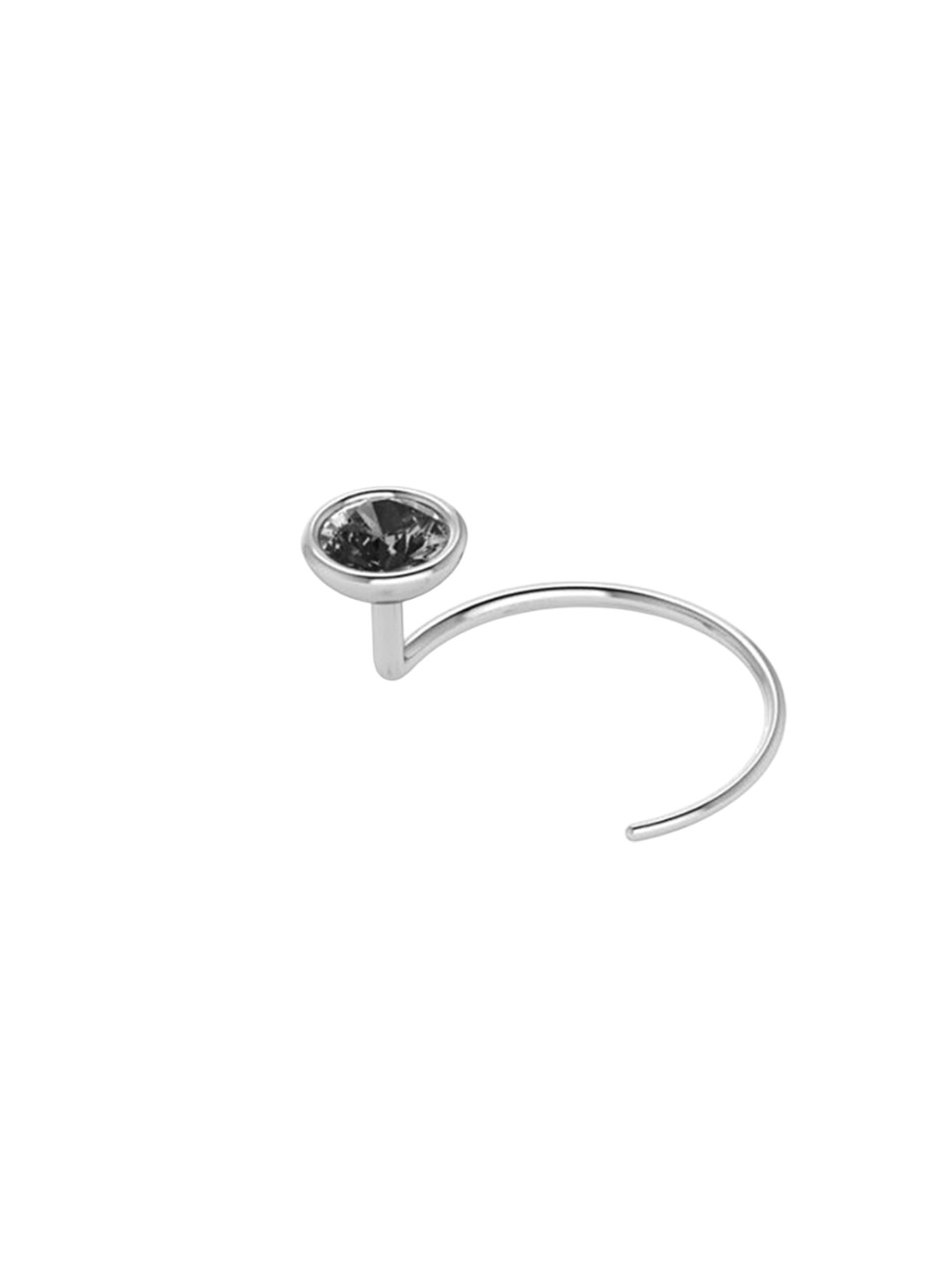 SOMYA Sterling Silver Zircon Studded Nosepin