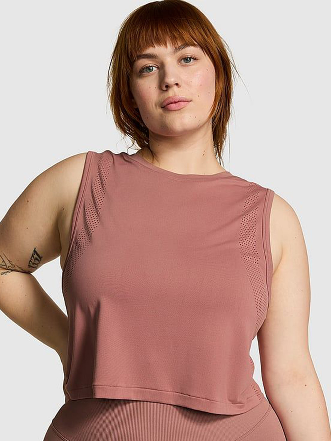 Victoria's Secret Women Seamless Drapey Muscle Tank Crop Top