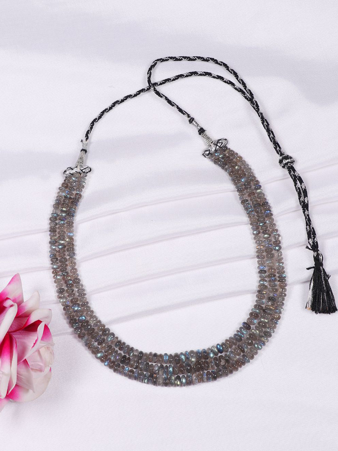 Raj Gems Labradorite Gemstone Beaded Layered Necklace