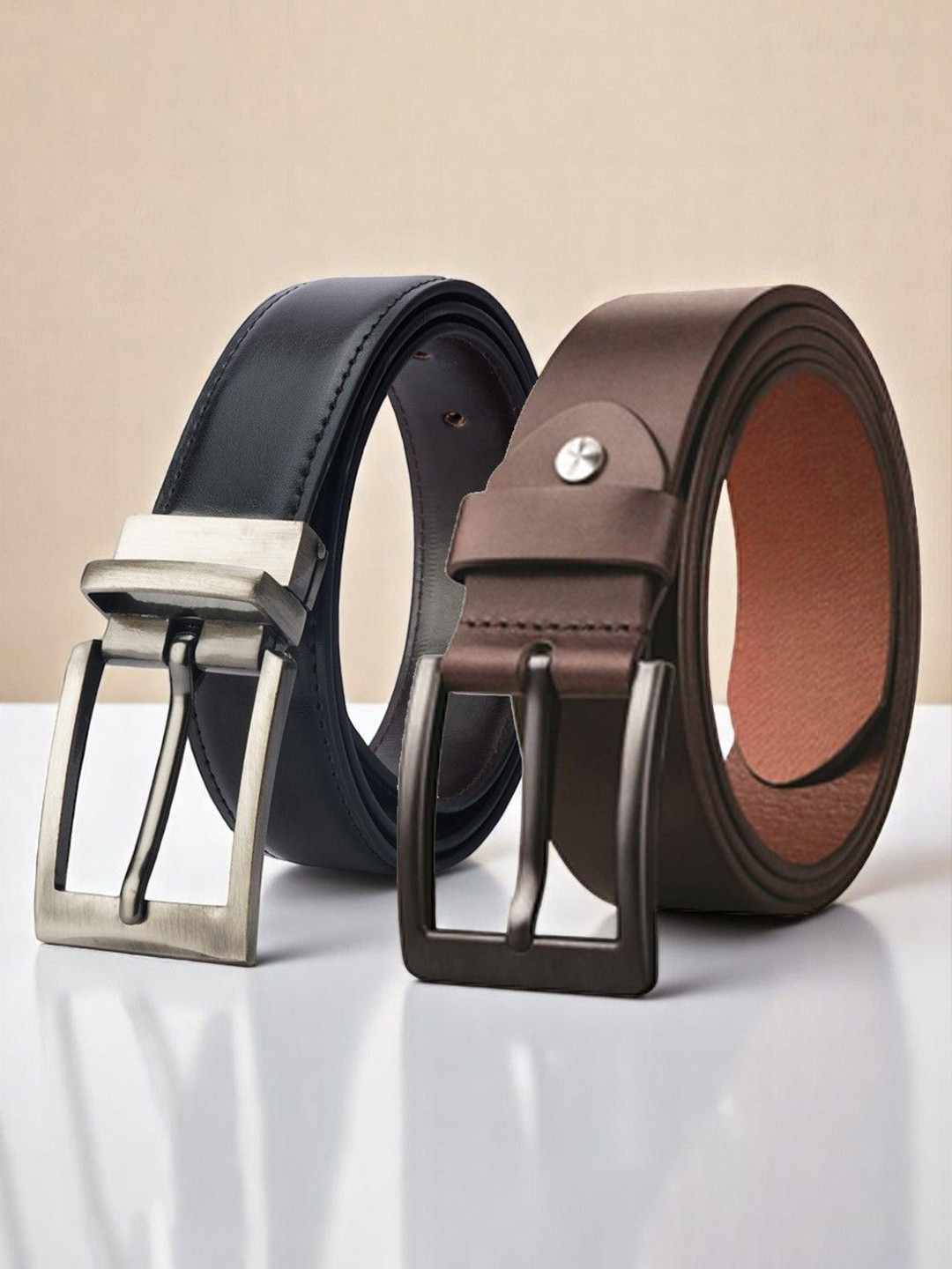 Provogue Men Leather Formal Belt Pack of 2