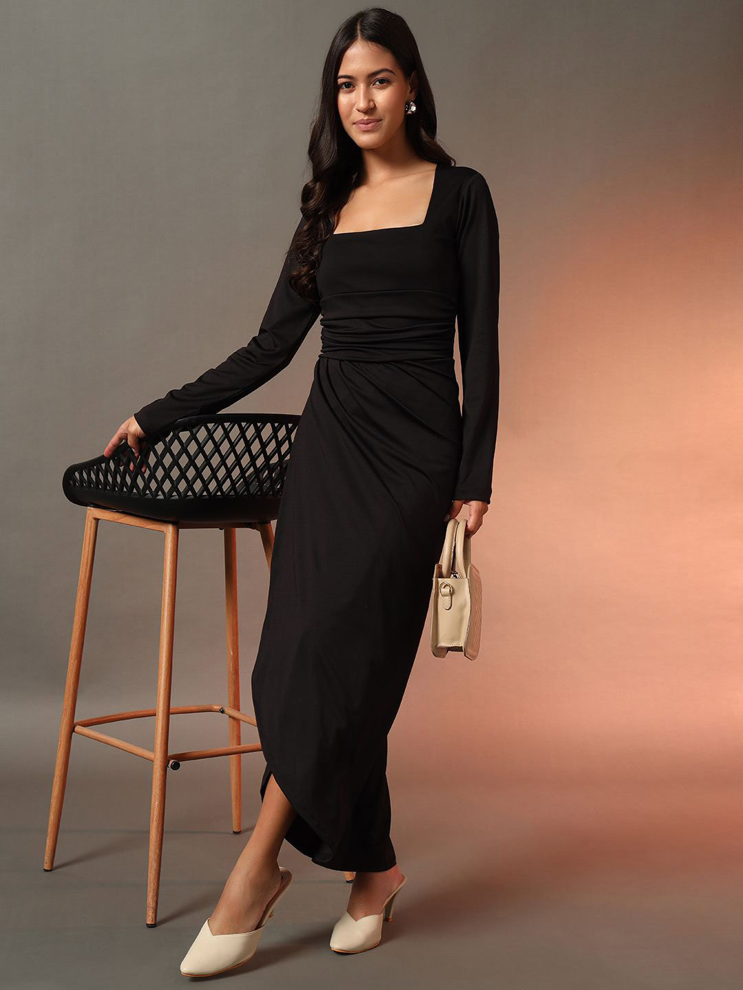 CORSICA Women Square Neck Wrap Around Dress