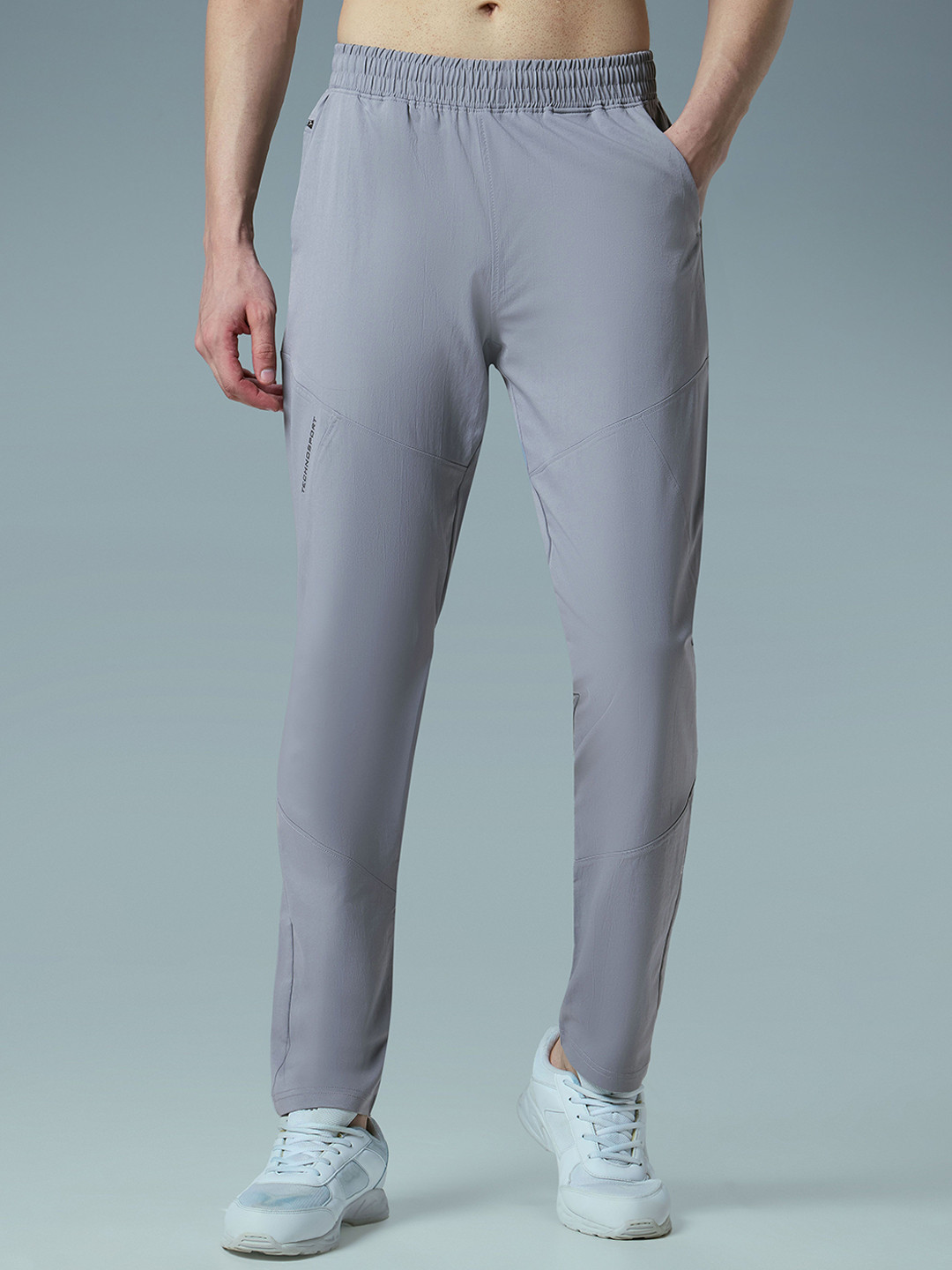 brandName Men Solid Regular Fit Sports Trackpants With TS Flexi