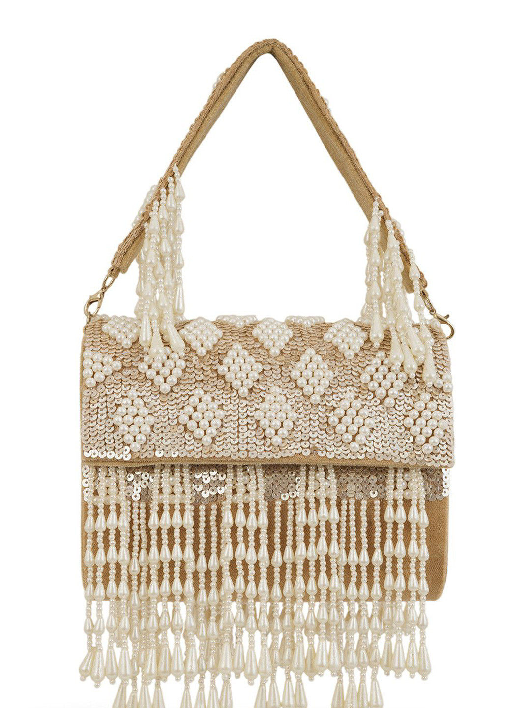 QAIDA FASHION Structured Handheld Bag with Fringed