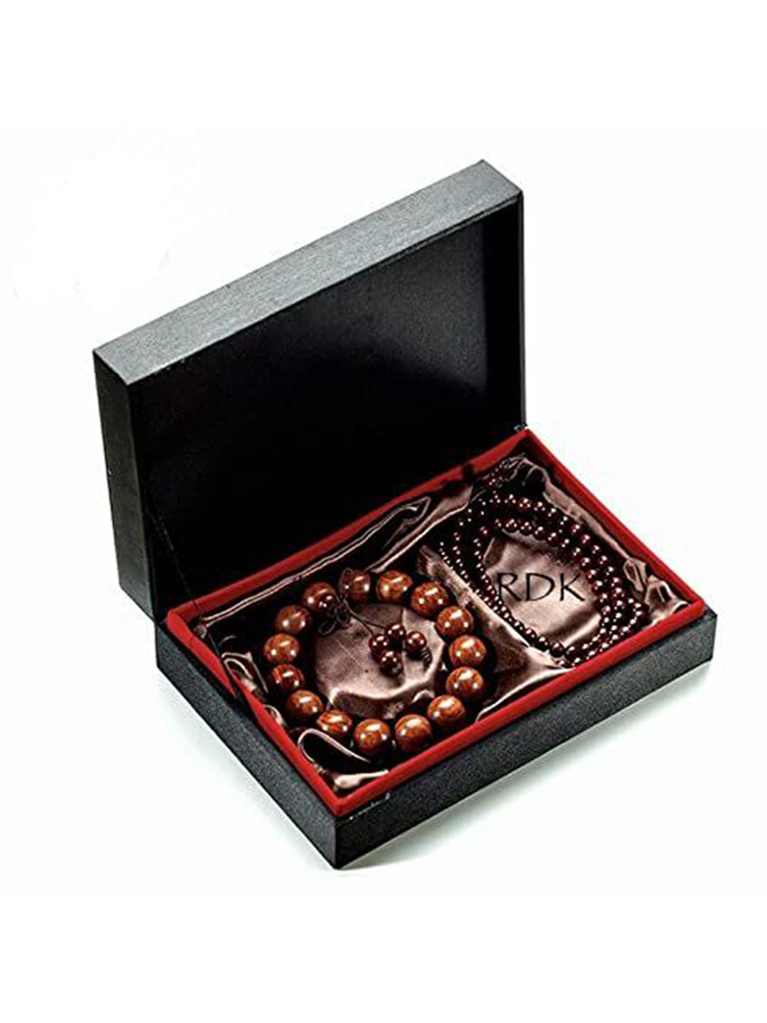 RDK Unisex Elegant Sandalwood Beaded Mala Necklace With Bracelet