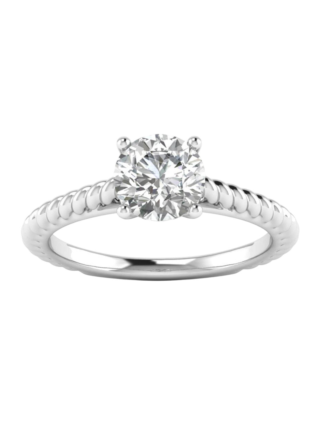 AJRETAIL 14KT 1 Carat Lab Grown E Color VS1 Clarity Diamond Ring - 2.38g