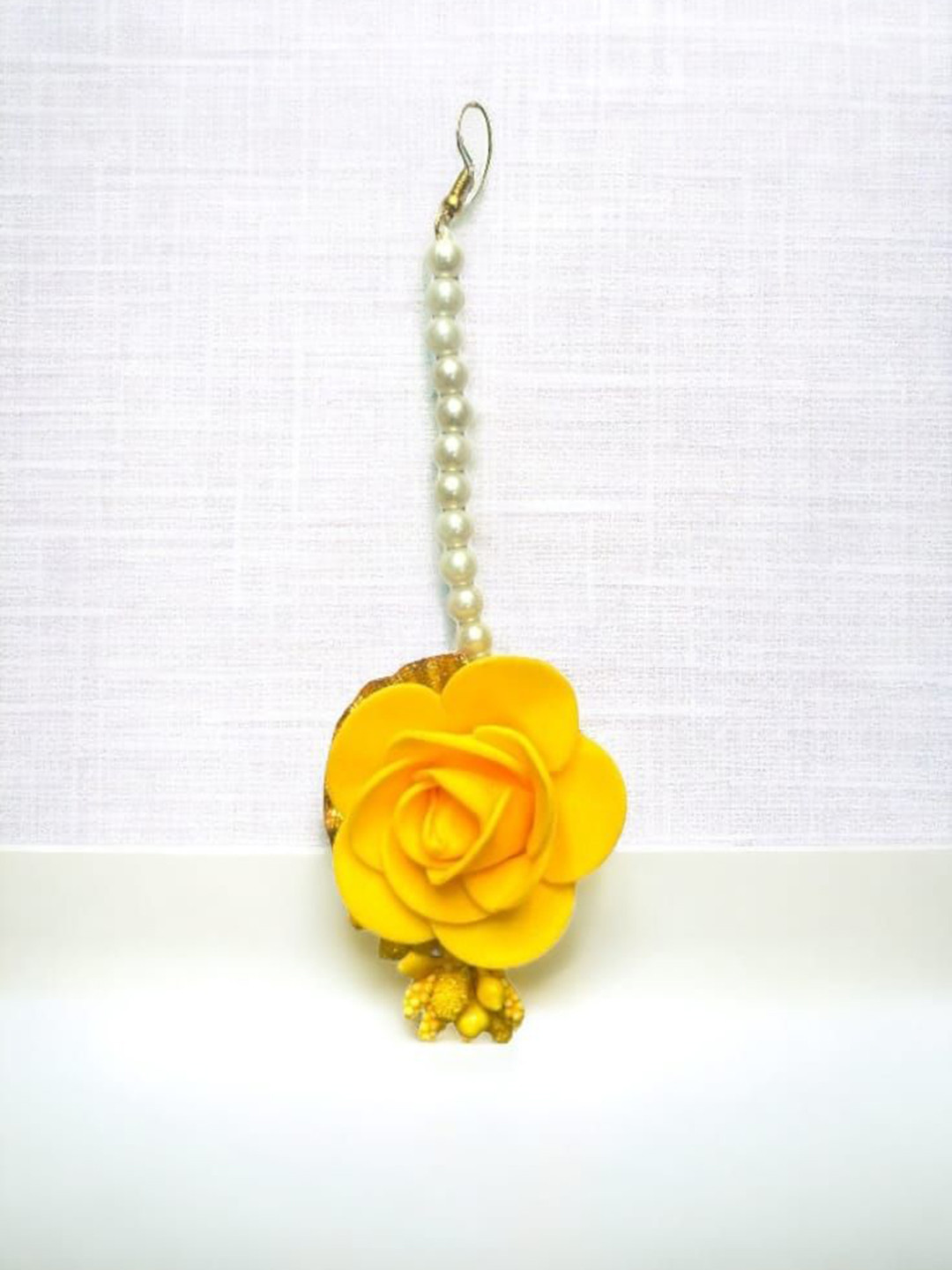 PATWA TRADERS Set Of 12 Silver Pearls Beaded Maang Tikkas