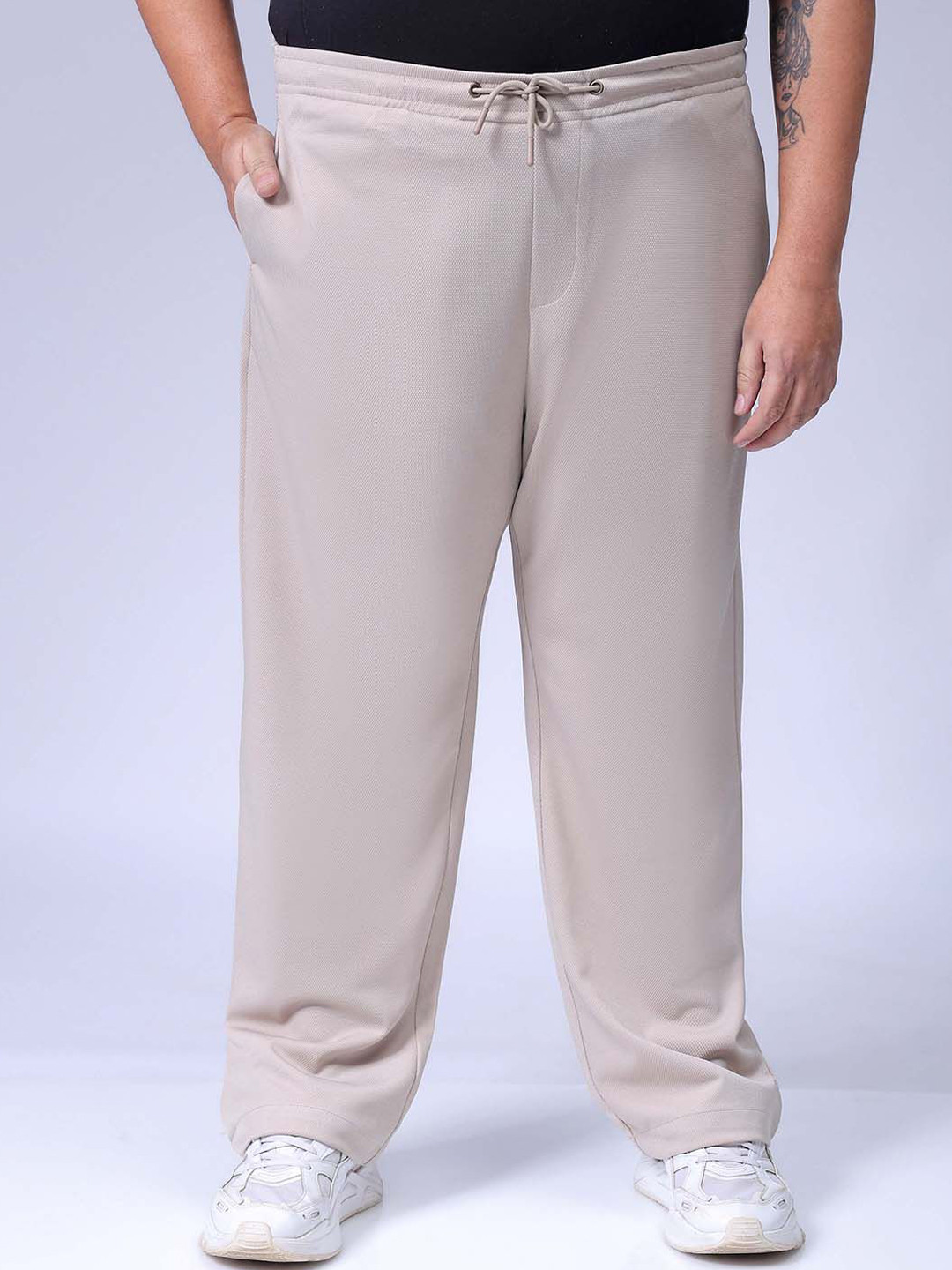 Hardsoda by The Indian Garage Co Plus Size Men Relaxed Fit Textured Jogger