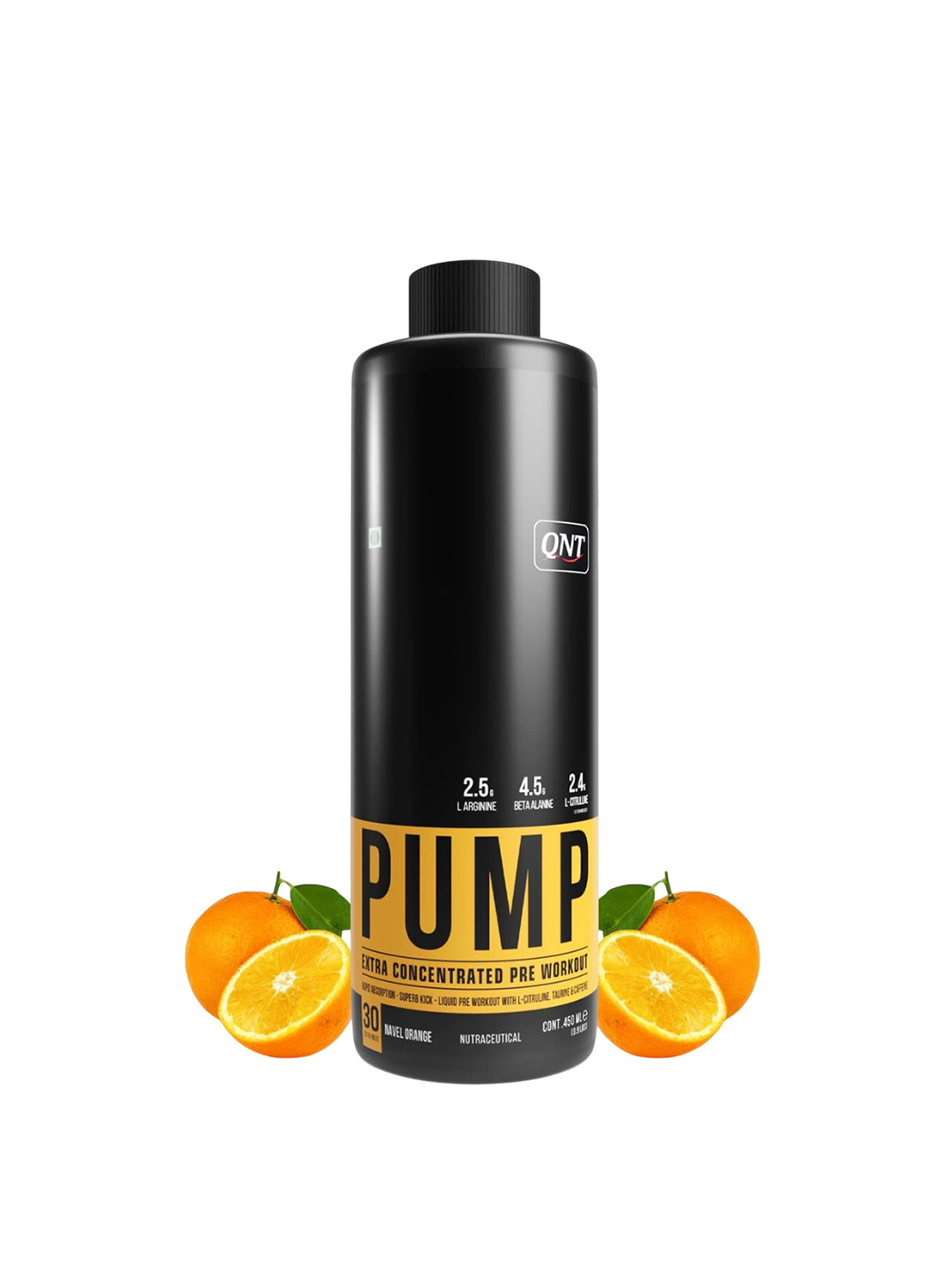 QNT Pump Explosive Liquid Pre Workout - 450 ml - Orange Flavor