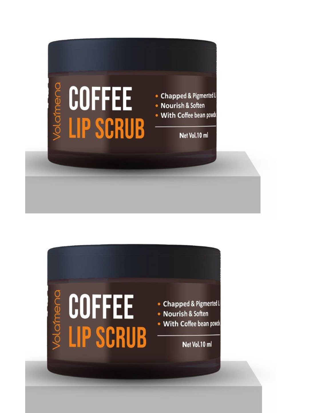 Volamena Set Of 2 Coffee Lip Scrub For Hydration & Repair - 10 ml Each