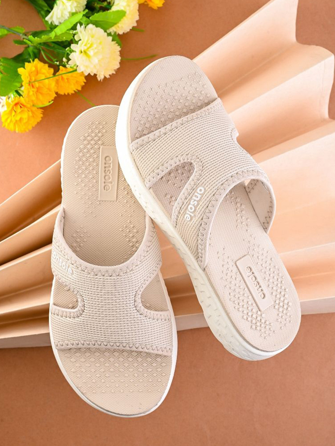 ONSOLE Women Self Design On Sole Open Toe Flats