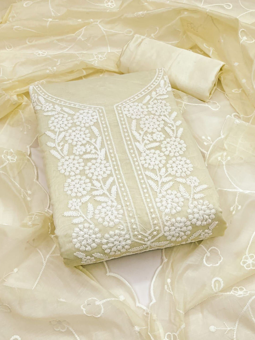 SYS Brand - Shop Your Style Floral Embroidered Unstitched Dress Material