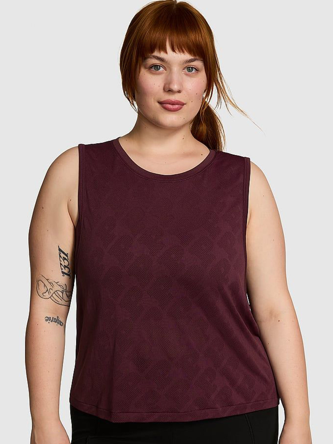 Victoria's Secret Women Self Design Round Neck Nylon Top