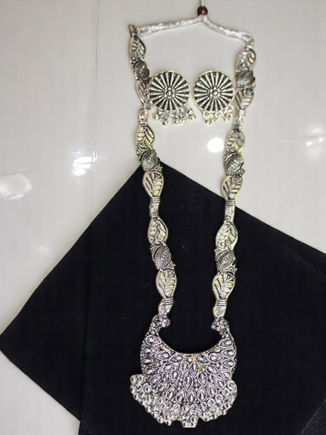 Jolly Faces Long Oxidised Jewellery Set