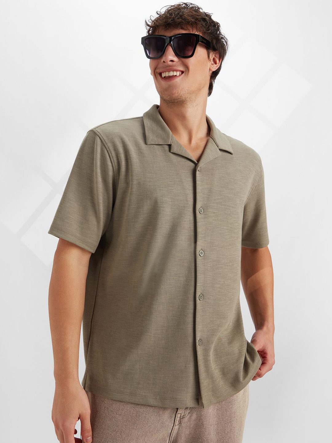 Jockey Groove Men Super Combed Cotton Rich Half Sleeve Solid Knit Shirt - MZO4