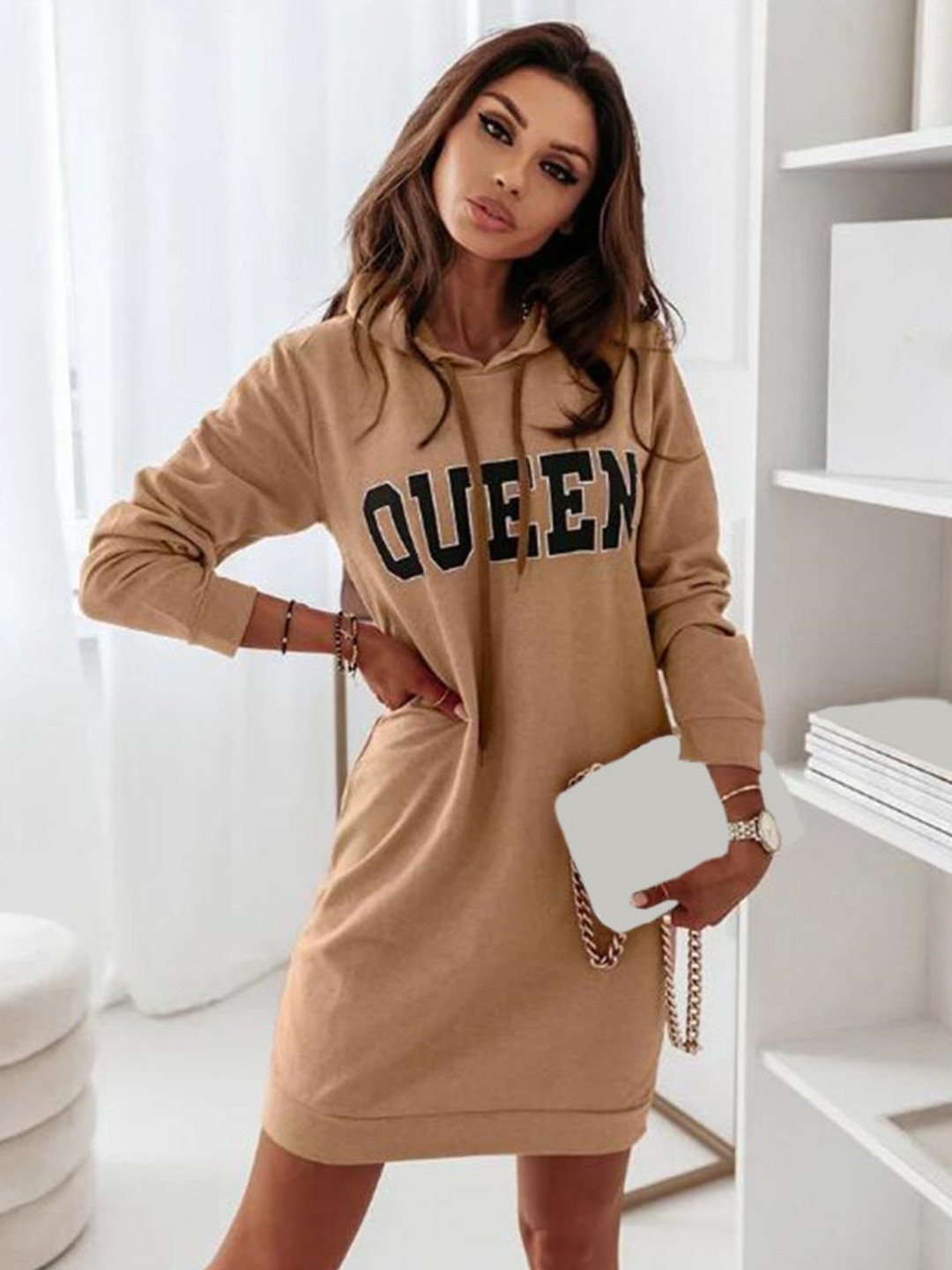 Oh Rare Women Alphanumeric Print T-shirt Dress