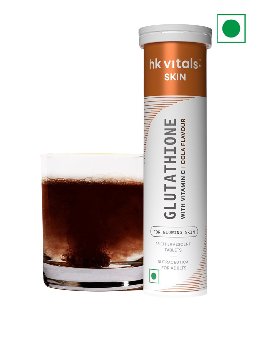 HK VITALS Glutathione Tablets - 15 Effervescent Tablets - Cola Flavor