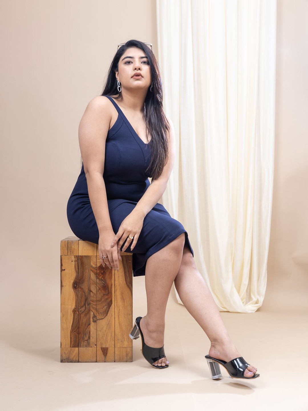 Mamicha Women Moonlit Navy Bodycon Dress