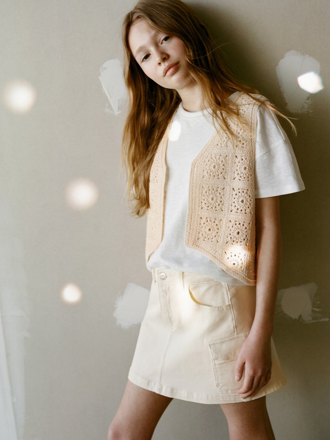 Mango Kids Girls Crochet Knitted Vest Top