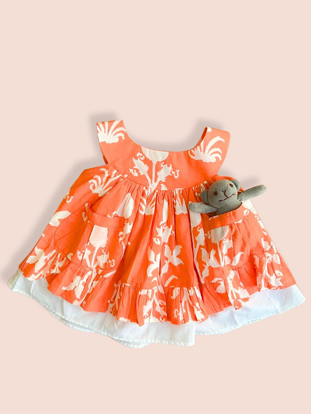 Mamma's Bear Girls Floral Print Layered A-Line Dress