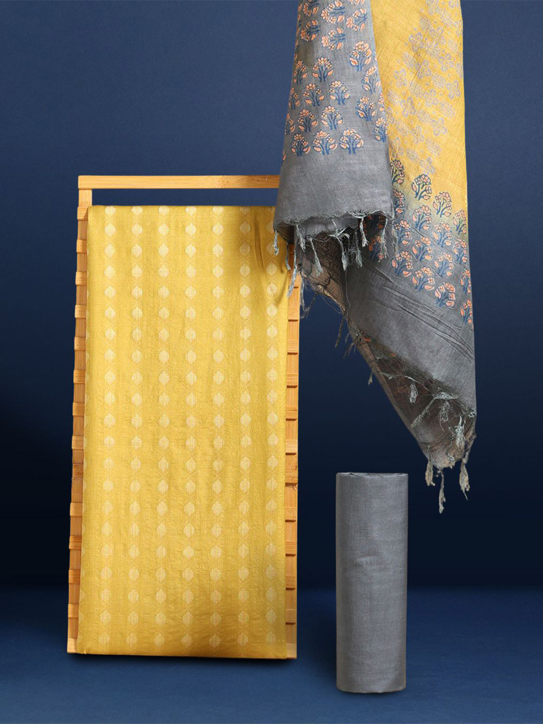 Taavi Geometric Woven Legacy Pure Silk Unstitched Dress Material