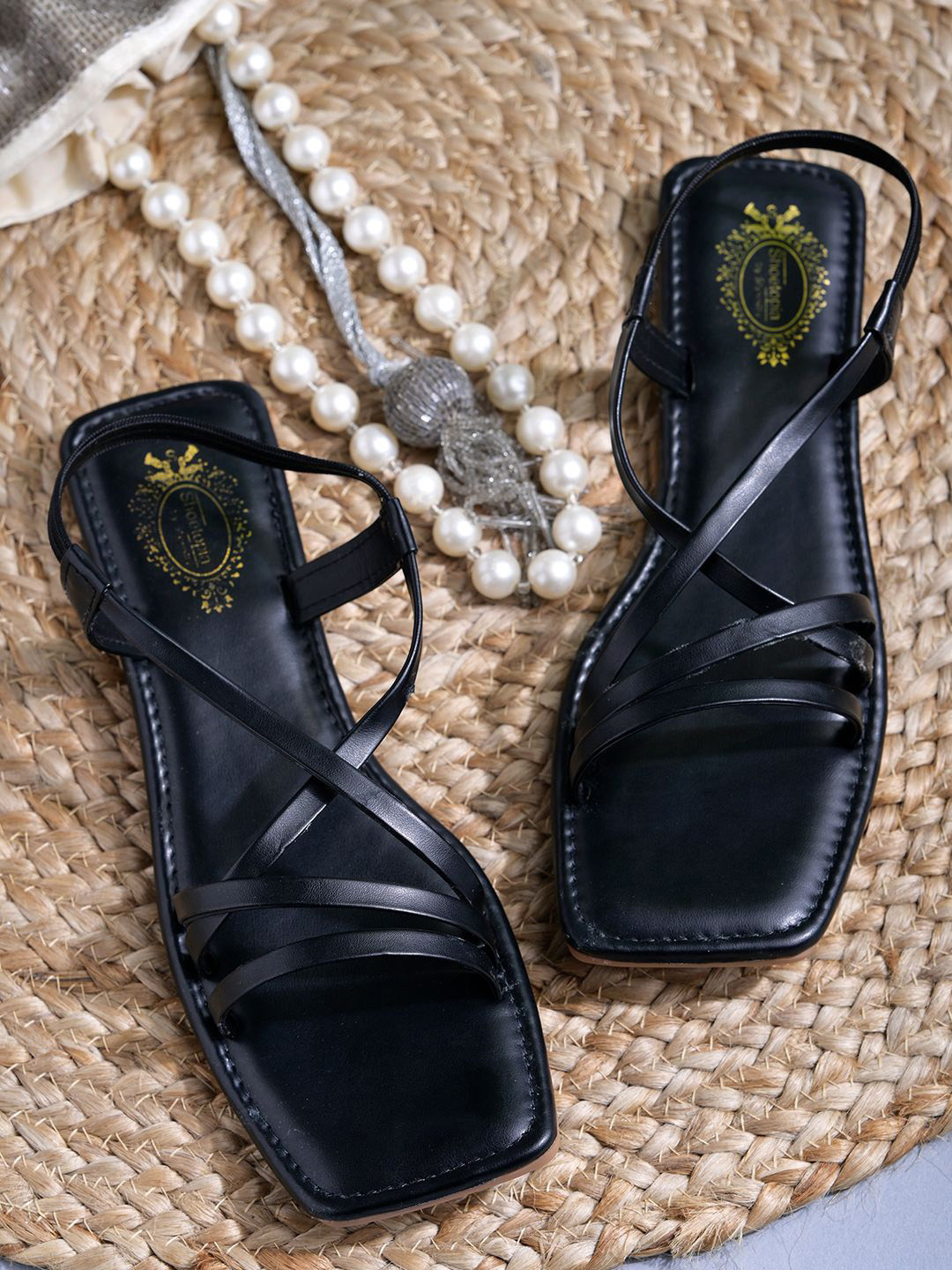 Stylestry Women Open Toe Flats with Laser Cuts
