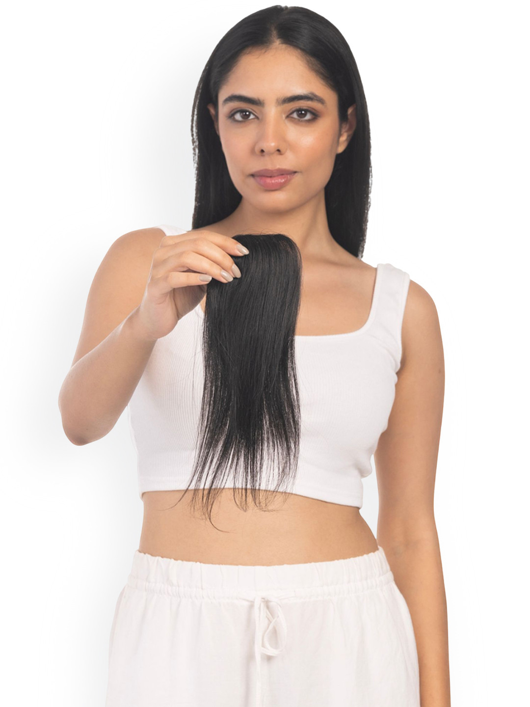 HAIRJOY Clip In Straight Scalp Topper Hair Extension - Black - 14 Inches