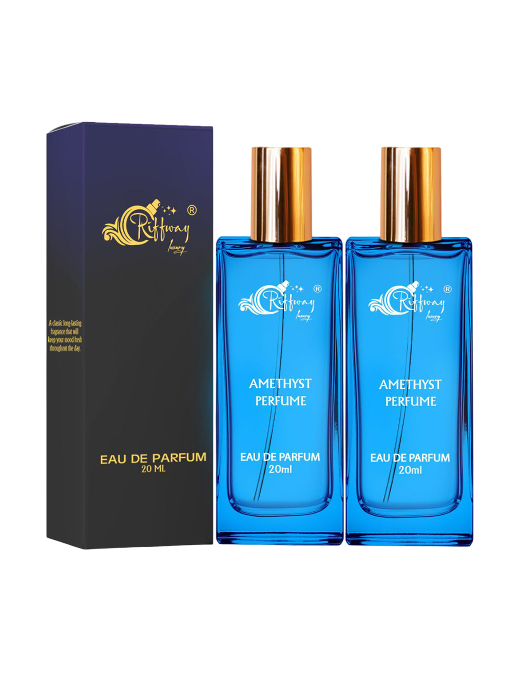 riffway Set Of 2 Amethyst Long Lasting Eau De Parfum - 20 ml Each