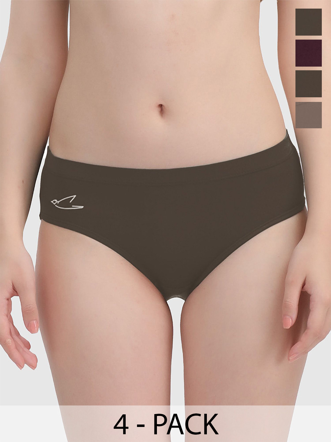 FREECULTR Women Pack of 4 Solid Modal Hipsters - FC-WMN-HPTR-AVG-PW-CLY-CFN-04_S