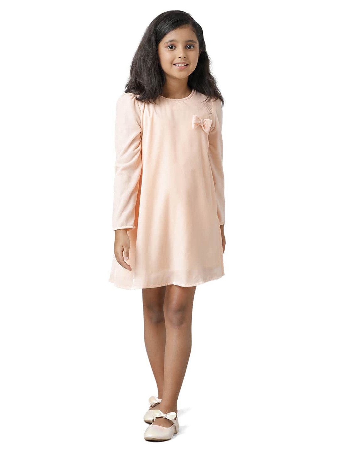 UNDER FOURTEEN ONLY Solid Velvet A-Line Dress