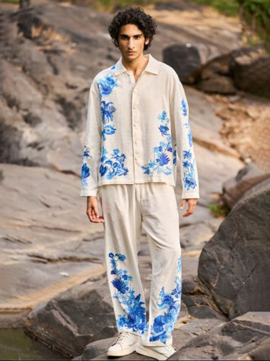 Dash and Dot Linen Printed Pant Set