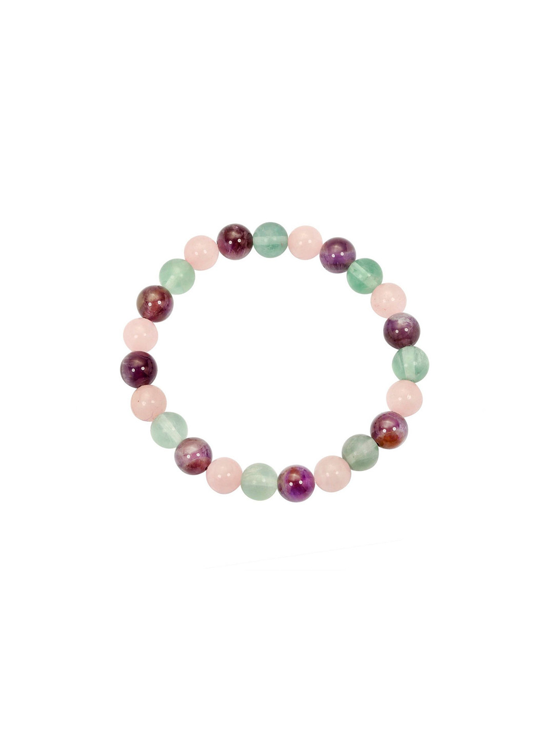 RDK Unisex Pisces Zodiac Leather Amethyst Beaded Elasticated Bracelet