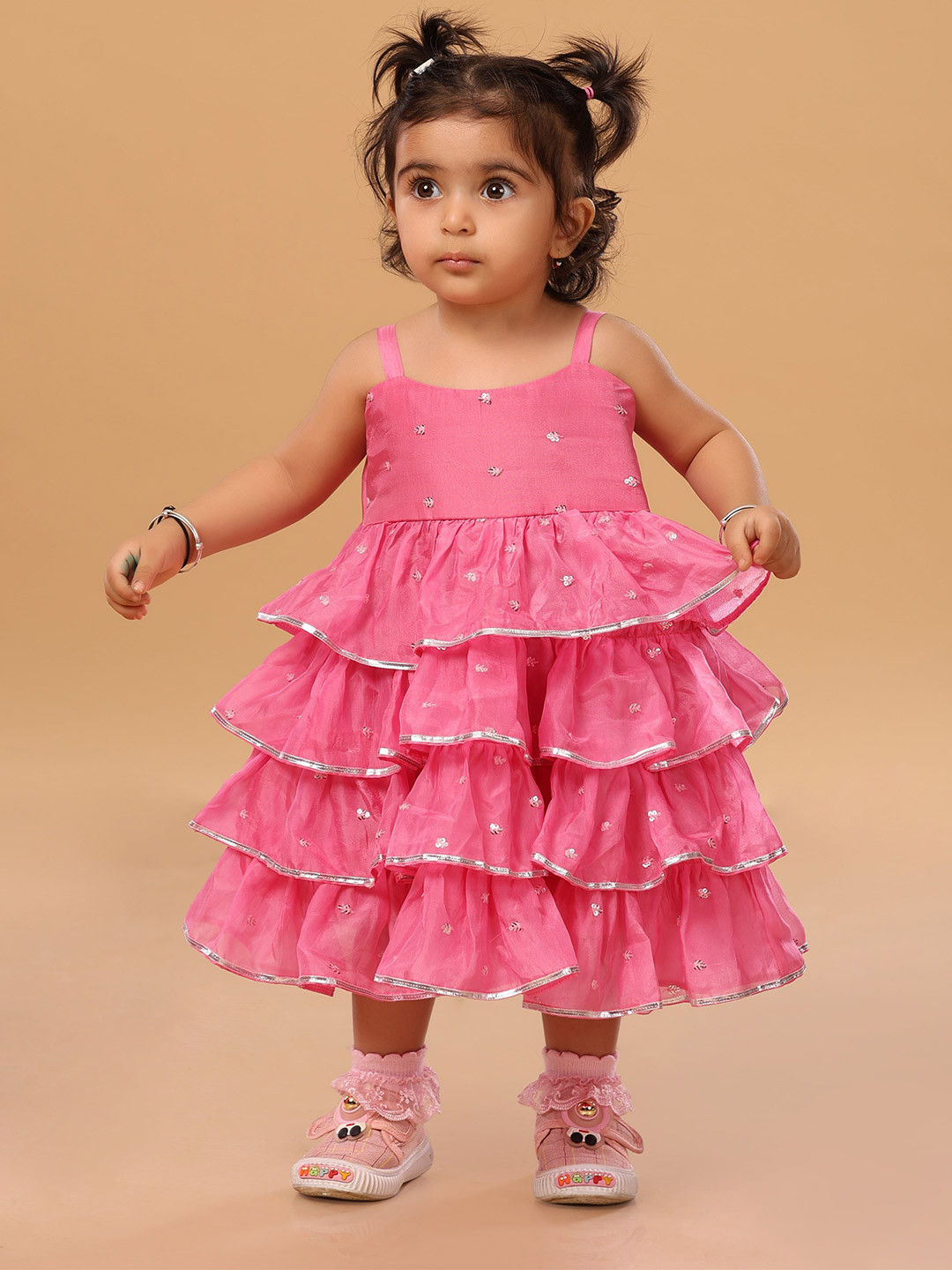 The Mini Trunk Pink Flowy Spagetti Dress