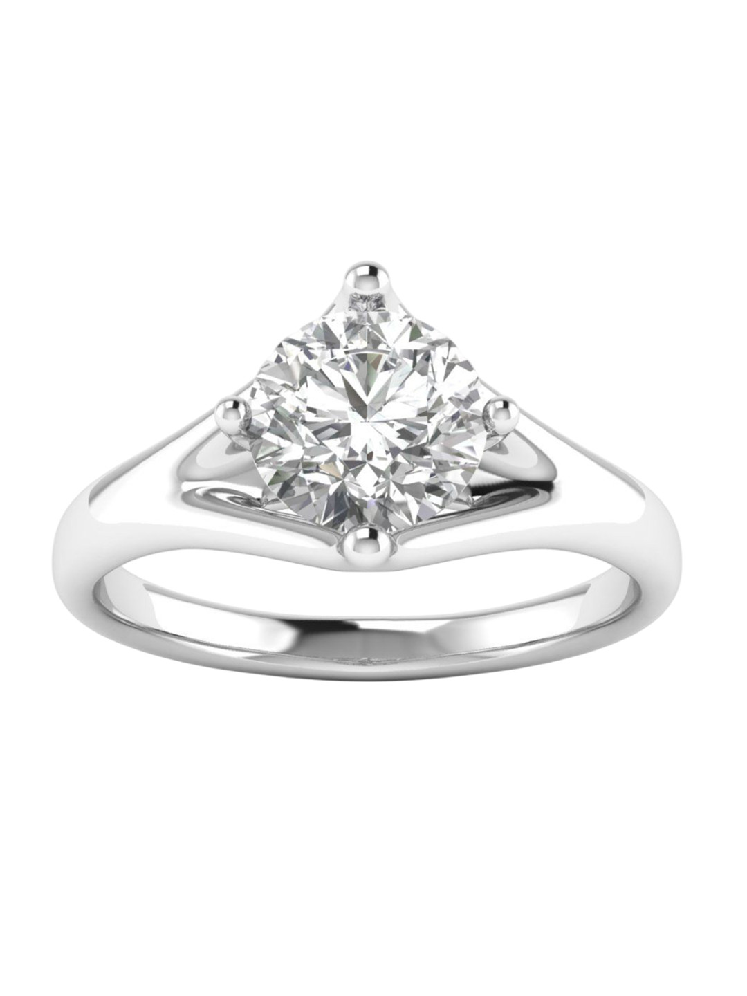 AJRETAIL Silver Studded 1 Carat Finger Ring Diamond