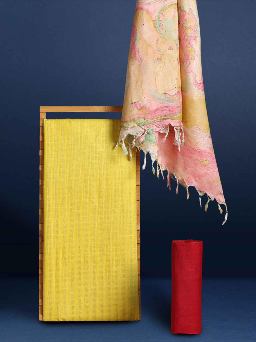 Taavi Hand Marbelling Dyed Unstitched Dress Material