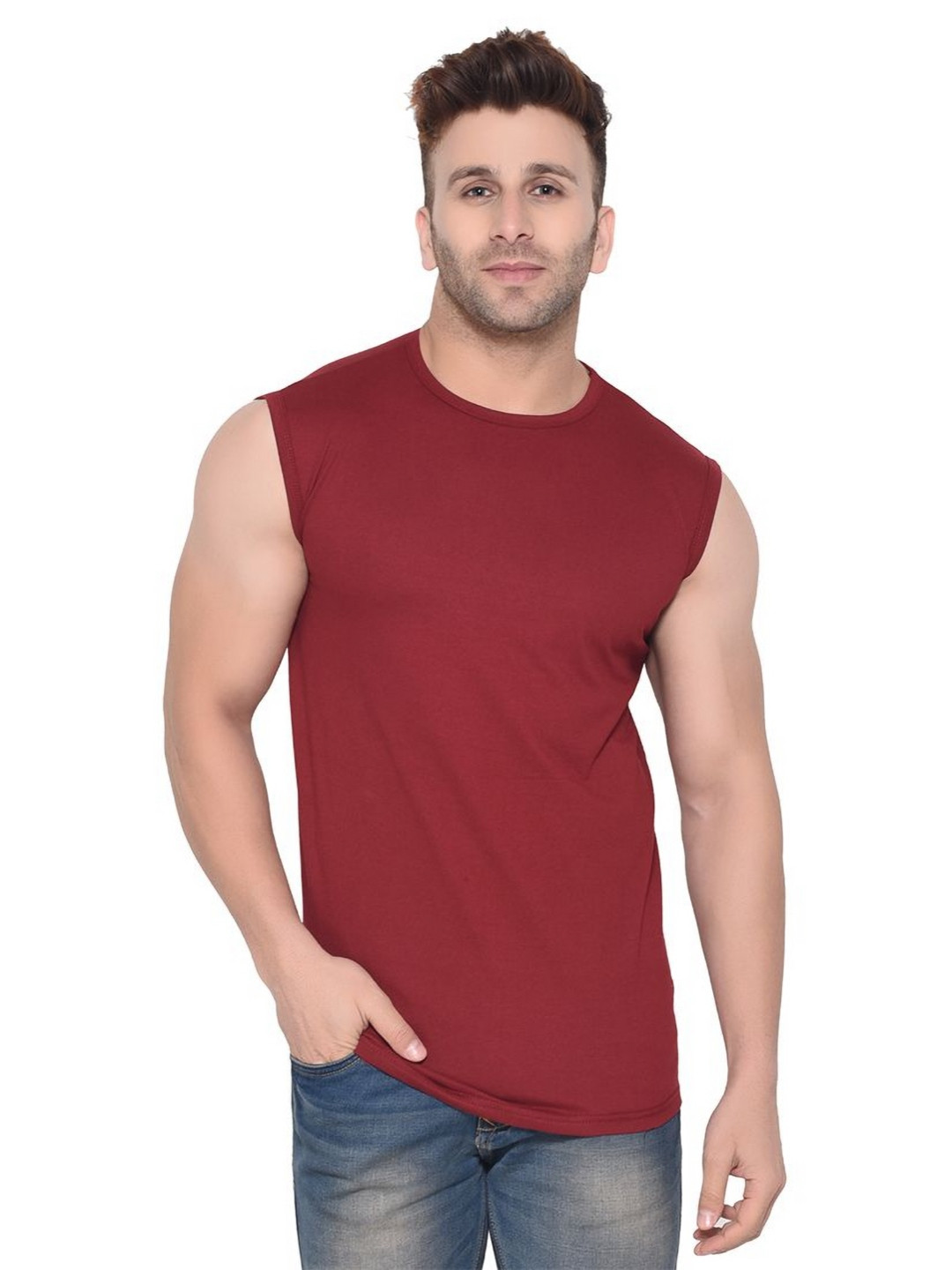 Blisstone Round Neck Muscle Fit Cotton Casual T-shirt
