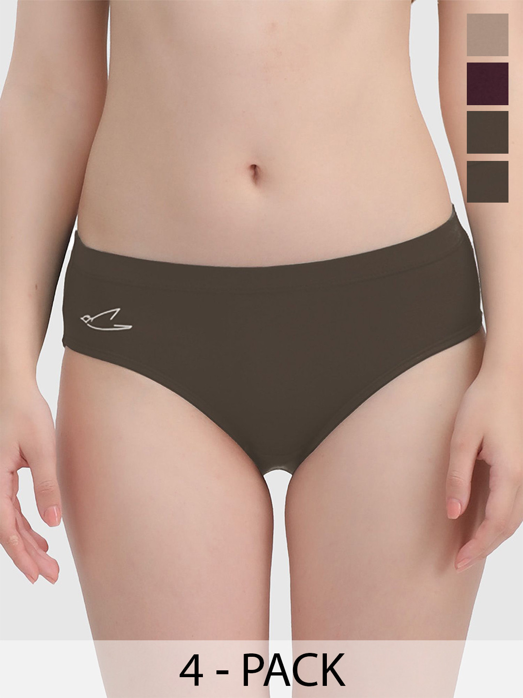 FREECULTR Women Pack of 4 Solid Modal Hipsters - FC-WMN-HPTR-AVG-PW-CFN-PKN-04_S
